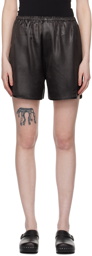 Filippa K Brown Glossy Shorts