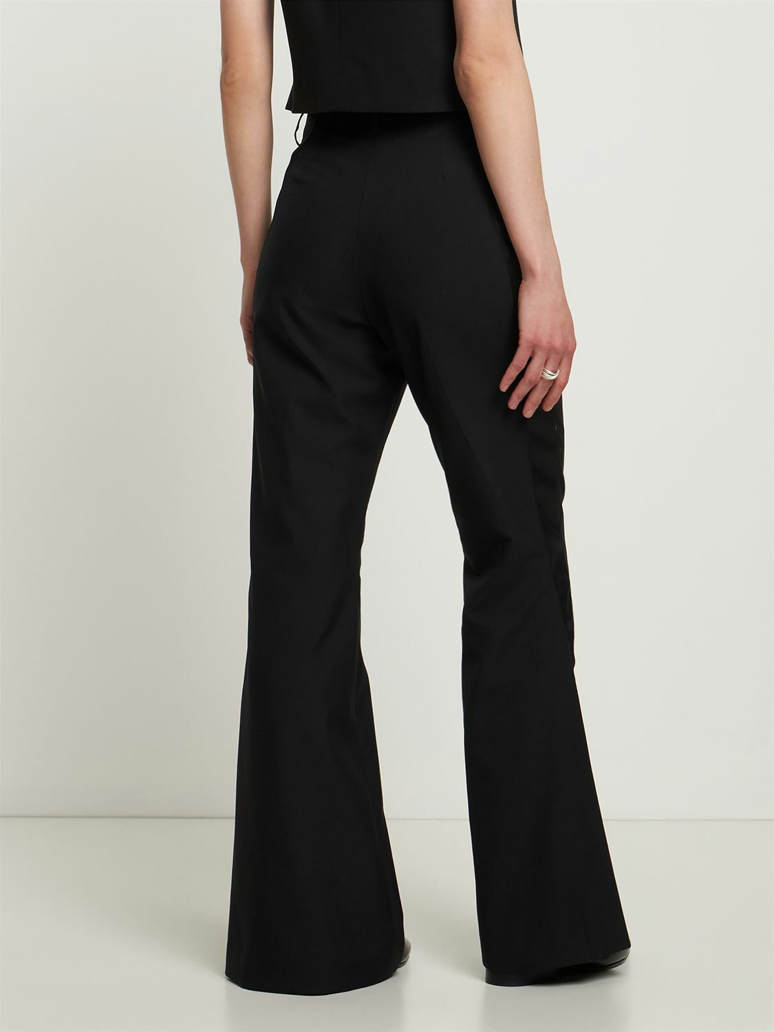 SACAI - Flared Wool Blend Twill Tuxedo Pants Sacai