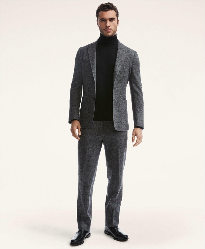Photo: Brooks Brothers Men's Knit Herringbone Suit Jacket | Grey