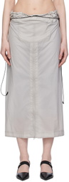 JOHANNA PARV Gray Vent Midi Skirt