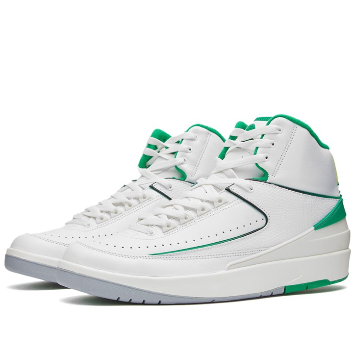 Photo: Nike Men's Air Jordan 2 Retro Sneakers in White/Lucky Green