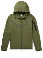 Nike - Sportswear Logo-Print Cotton-Blend Tech-Fleece Zip-Up Hoodie - Green