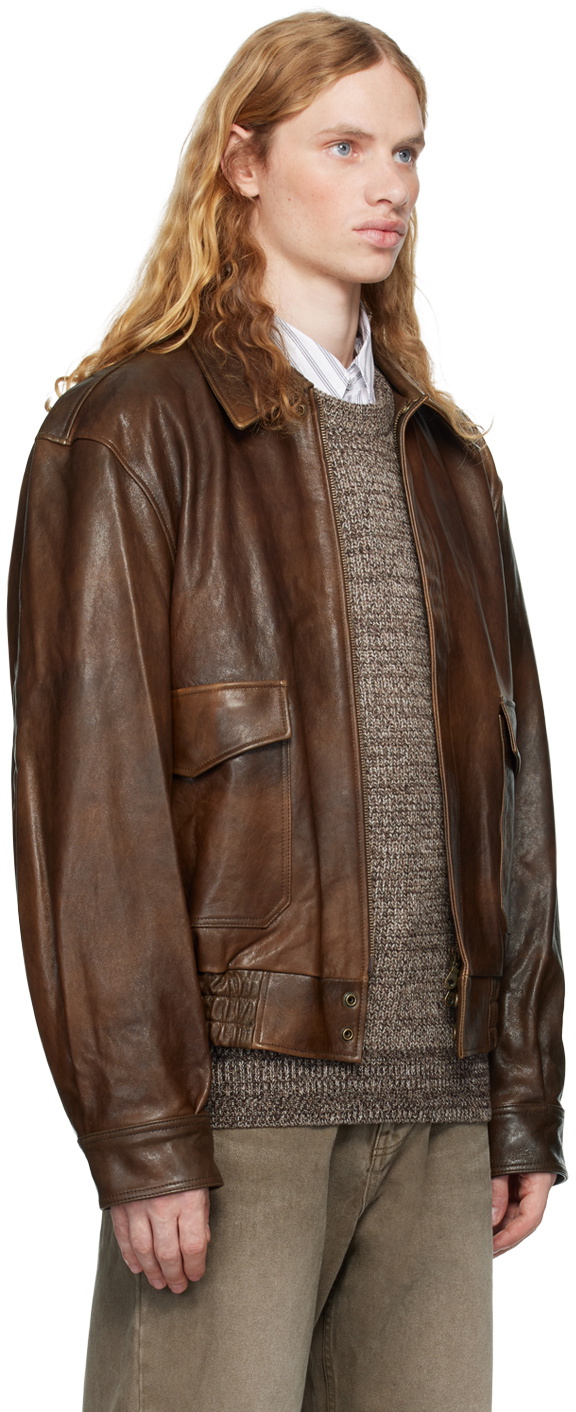 COOR Brown A-2 Leather Jacket COOR