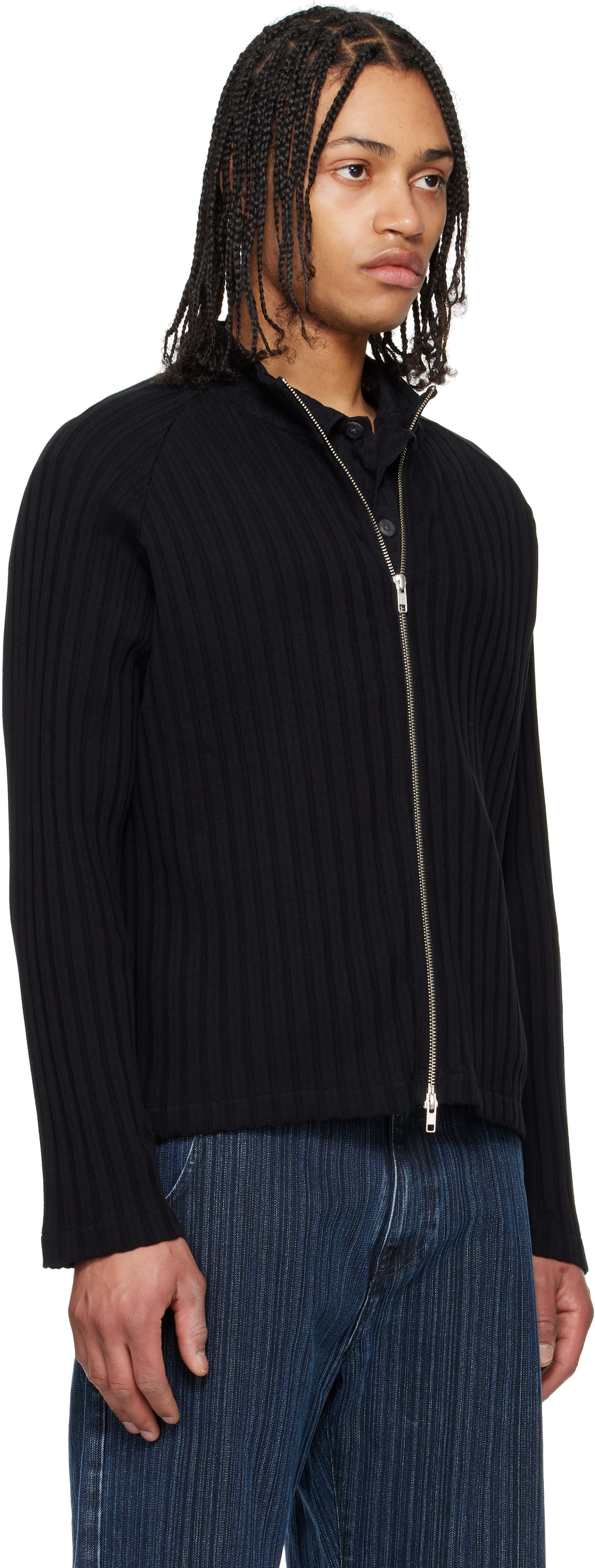 mfpen Black Leisure Zip Up Sweater mfpen