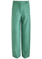 Dorothee Schumacher Summer Cruise Tapered Woven Trousers Green