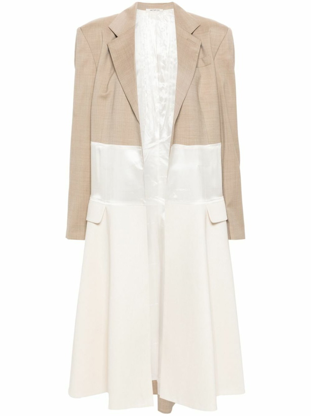Photo: Peter Do Neutral Panelled Single-Breasted Coat