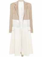 Peter Do Neutral Panelled Single-Breasted Coat