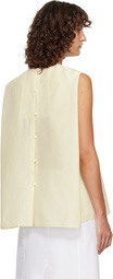 LE17SEPTEMBRE Off-White Boucle Back Button Sleeveless Top