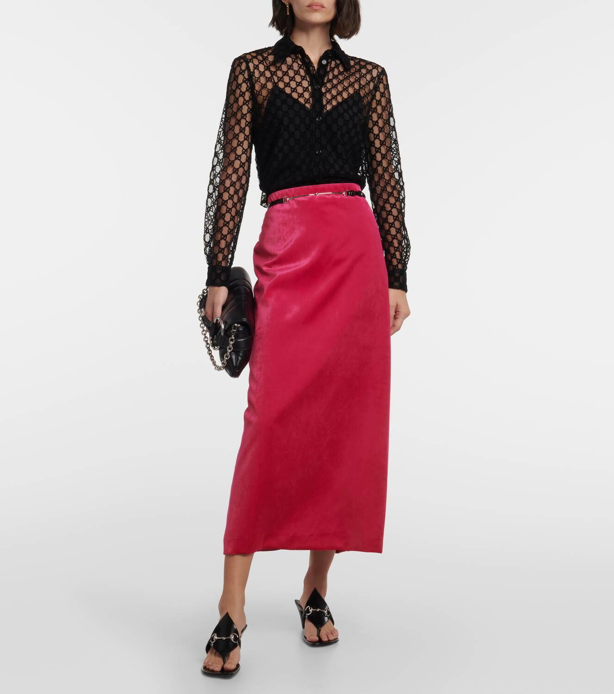 Gucci Horsebit velvet midi skirt Gucci Gucci Horsebit velvet midi skirt Gucci