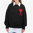 AMI Paris AMI ADC Crew Knit Sweater in Black