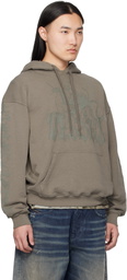 Diesel Brown Griffin Print Treated Hoodie