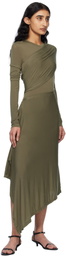 Helmut Lang Khaki Protection Midi Dress