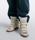 Isabel Marant Bekett suede and metallic leather sneakers