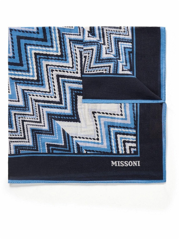 Photo: Missoni - Printed Striped Cotton-Voile Pocket Square