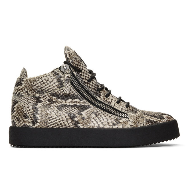 Photo: Giuseppe Zanotti Black and Off-White Python Kriss Sneakers