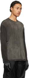 AMOMENTO Gray Oversized Long Sleeve T-Shirt