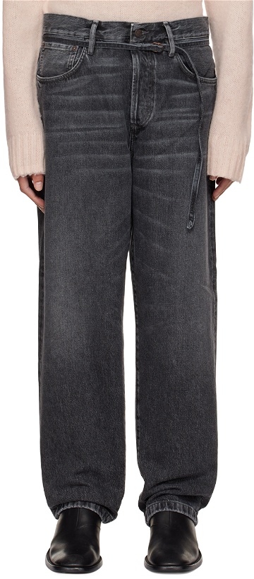 Photo: Acne Studios Gray Belted Jeans