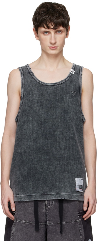 Photo: Maison MIHARA YASUHIRO Black Bleached Thermal Tank Top