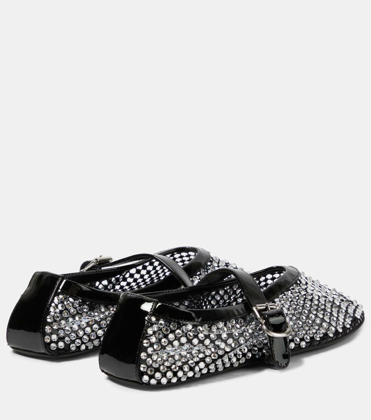 Alaa Embellished fishnet ballet flats ALAA