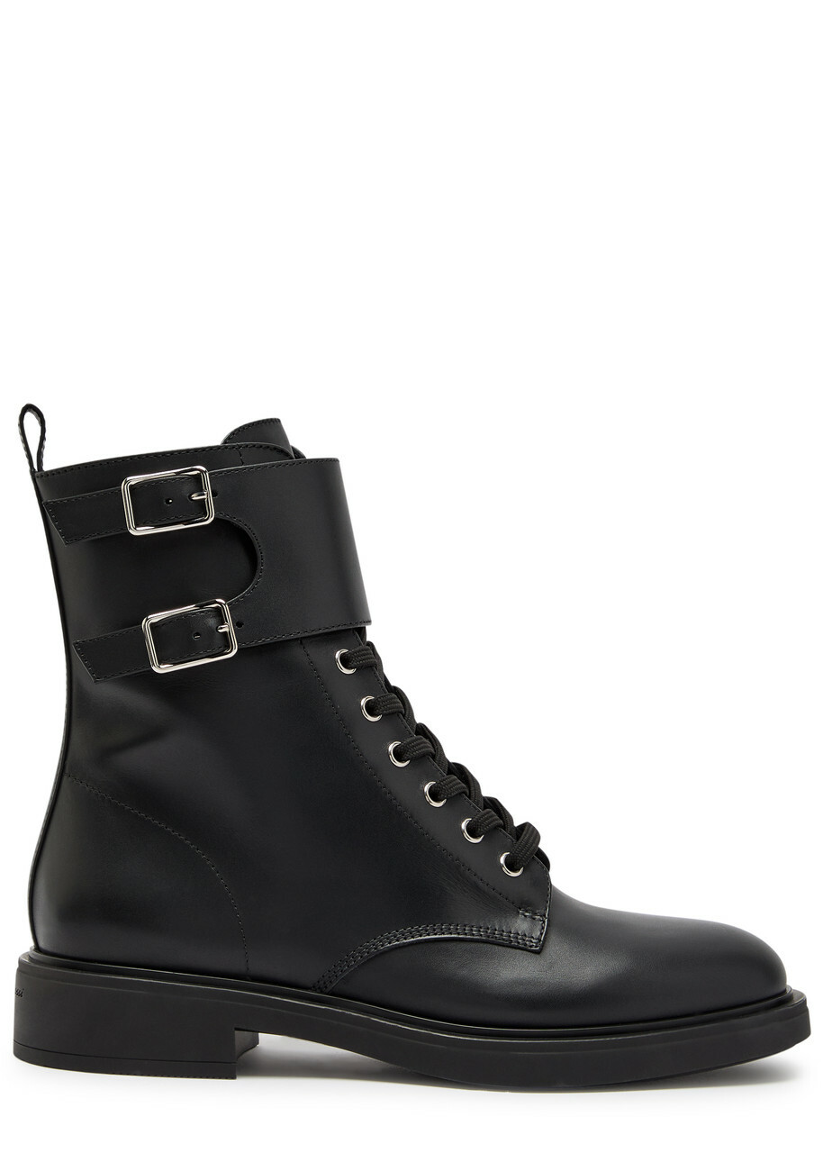Gianvito Rossi Ripley Leather Ankle Boots Black