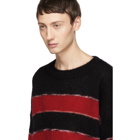 Isabel Marant Black and Red Mohair Reece Sweater