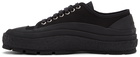 Jil Sander Black Canvas Low-Top Sneakers