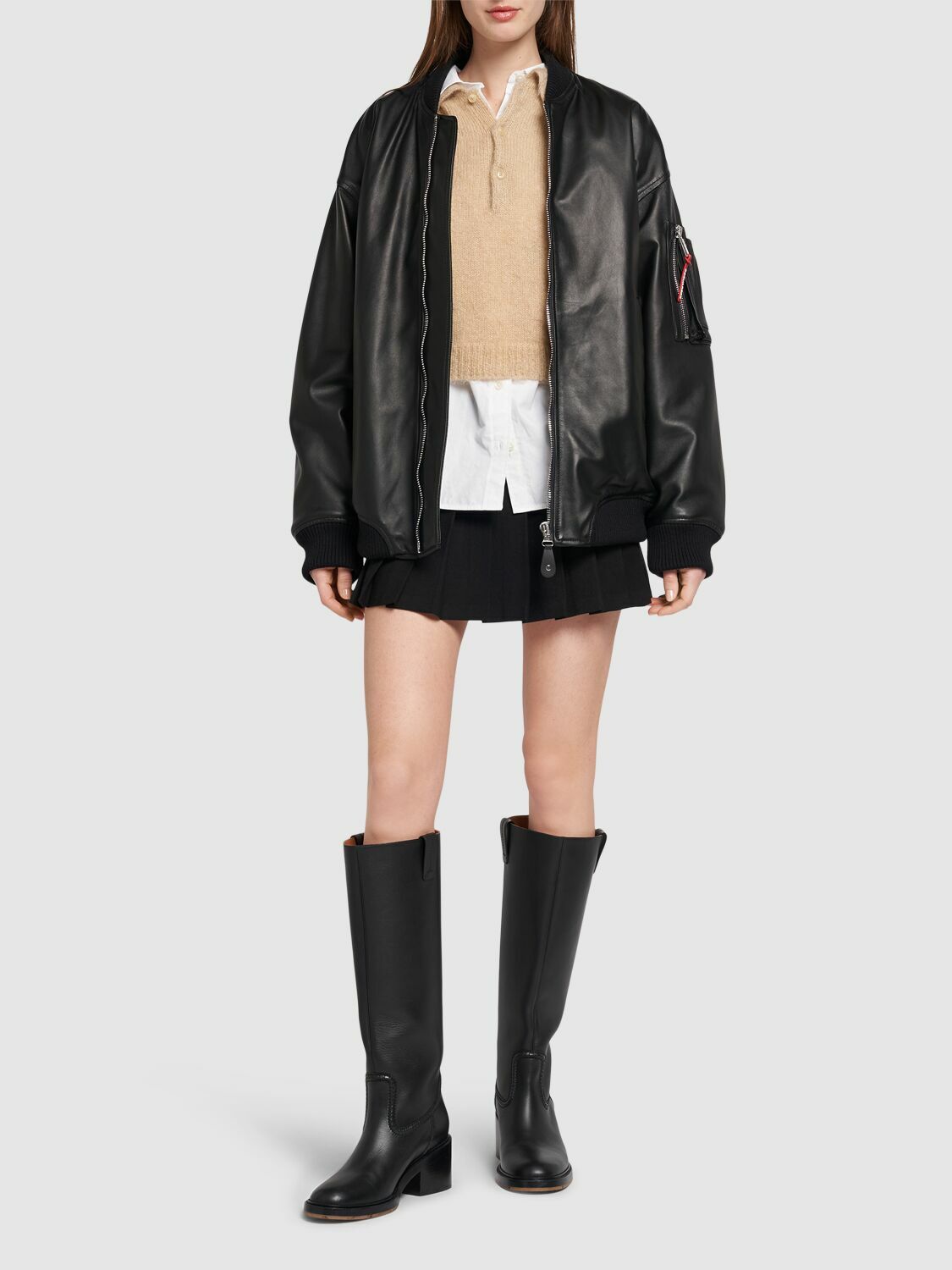 DSQUARED2 Zip-up Faux Leather Bomber Jacket Dsquared2