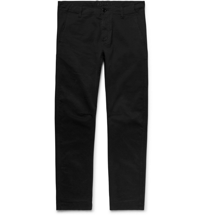 Photo: Aspesi - Garment-Dyed Stretch-Cotton Twill Trousers - Men - Black