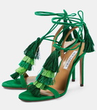 Aquazzura Capri Tassel 105 suede sandals