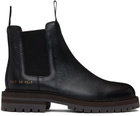 Common Projects Black Workboot Chelsea Boots