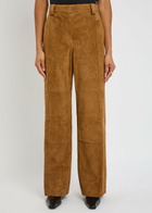 Tory Burch Panelled Suede Trousers Tan