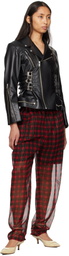 UNDERCOVER Black UC1E1207 Faux-Leather Biker Jacket