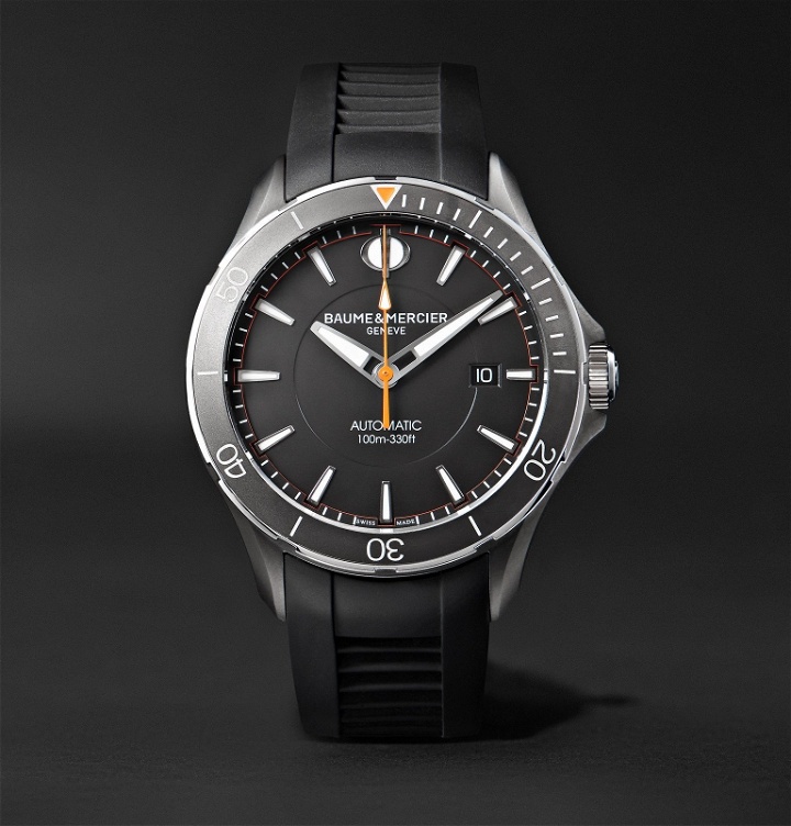Photo: Baume & Mercier - Clifton Club Automatic 42mm Stainless Steel and Vulcanised Rubber Watch - Black