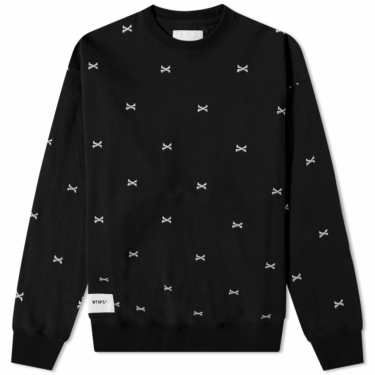 WTAPS Men's Acne Bones Crew Sweat in Black WTAPS