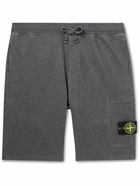 Stone Island - Straight-Leg Garment-Dyed Cotton-Jersey Drawstring Shorts - Gray