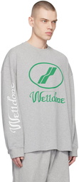 We11done Gray Printed Long Sleeve T-Shirt