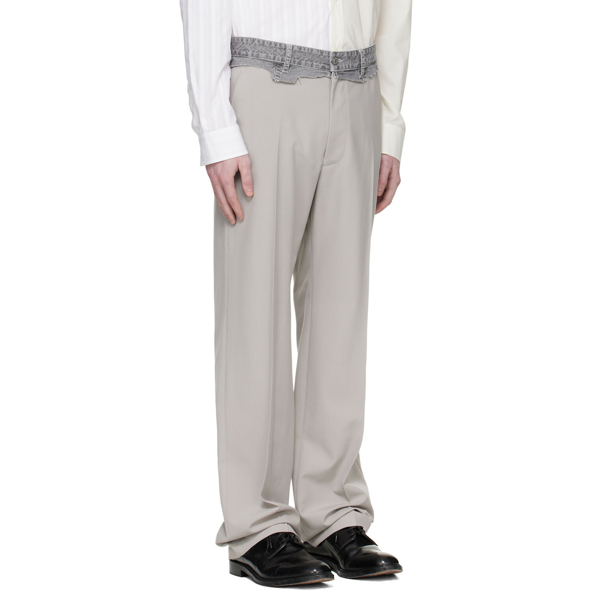 MM6 Maison Margiela Gray Replaced Waist Wool Trousers