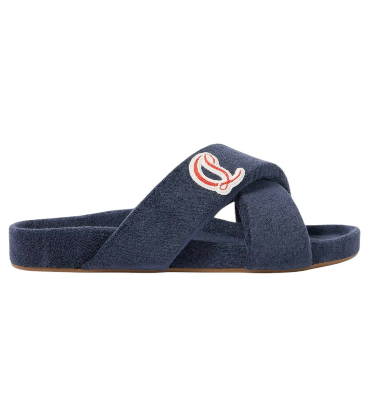 Christian Louboutin Bizzu embroidered logo slides Christian