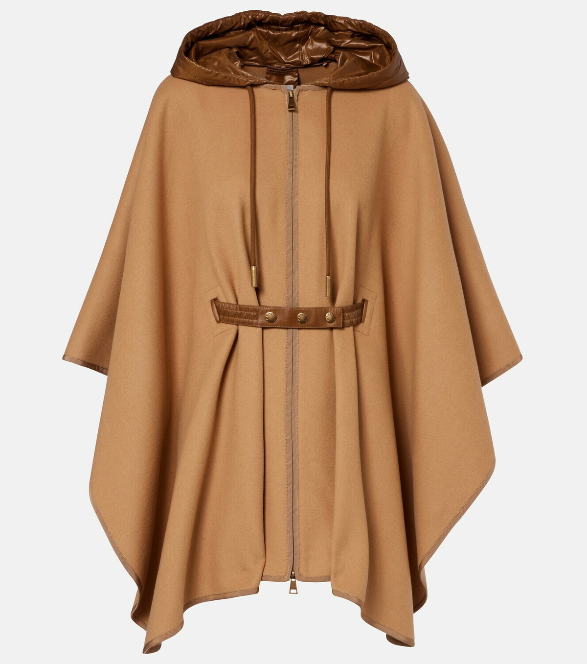 Moncler Belted wool-blend cape