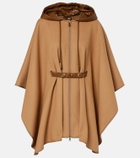Moncler Belted wool-blend cape