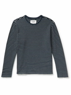 Corridor - Striped Organic Cotton-Terry T-Shirt - Blue