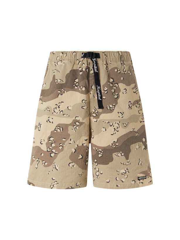 Photo: KAPITAL - Easy Straight-Leg Herringbone Camouflage-Print Cotton Shorts - Neutrals