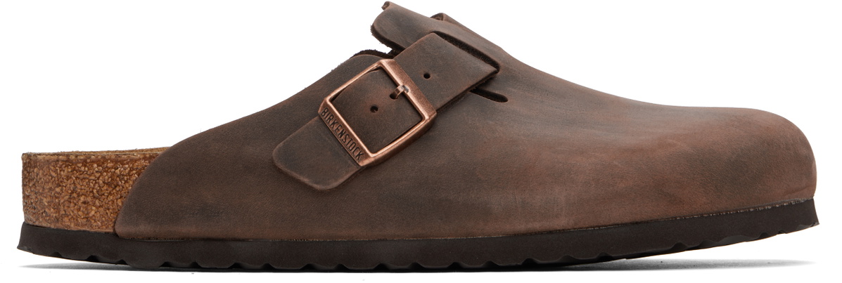 Birkenstock Brown Regular Boston Soft Footbed Slip-on Loafers