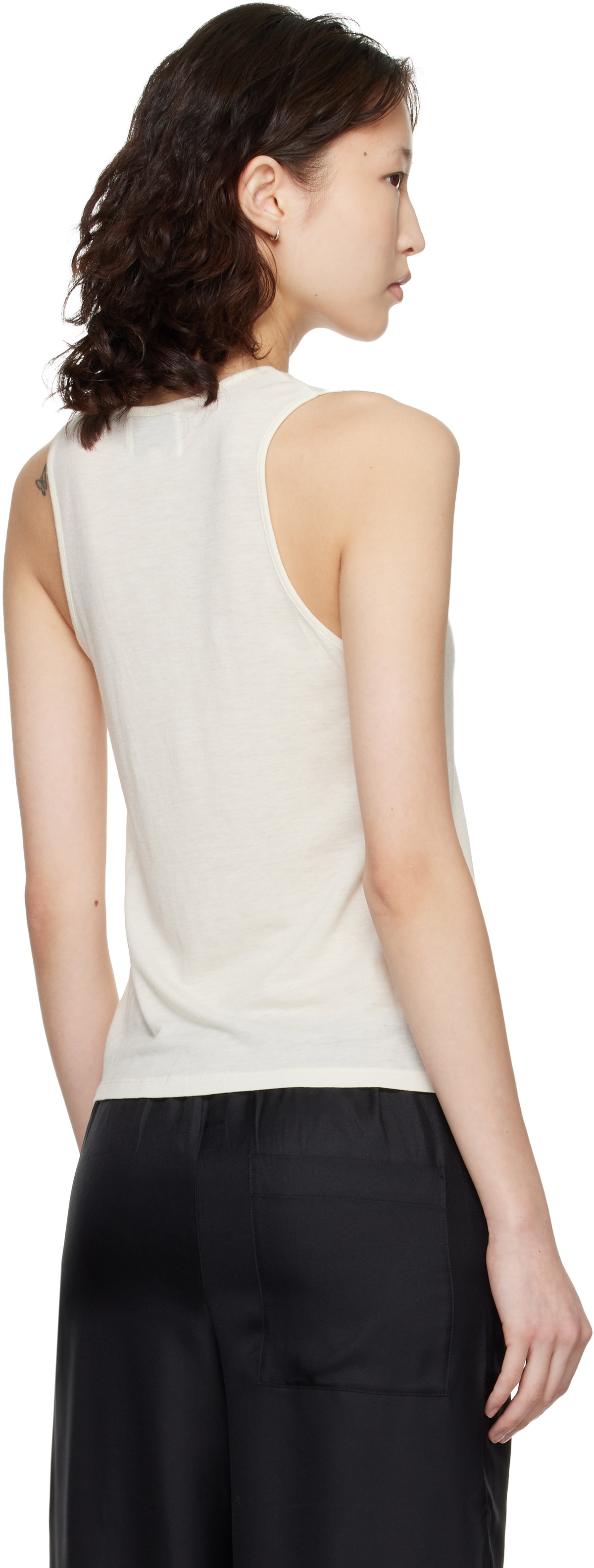 Loulou de Saison White Albia LDS U Neck Tank Top