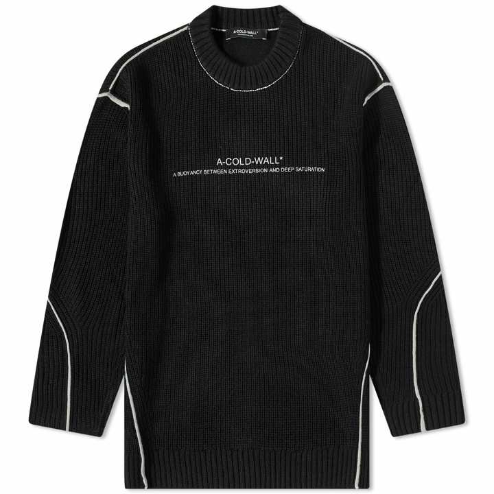 Photo: A-COLD-WALL* Men's Dialouge Knit Crew Sweat in Black