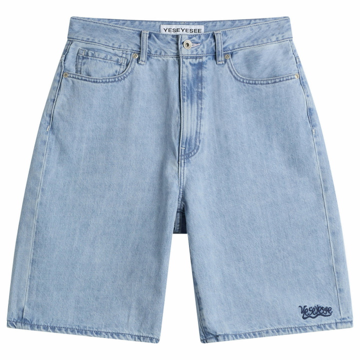 Photo: YESEYESEE Women's Basal 5 Pockets Denim Shorts in Light Indigo
