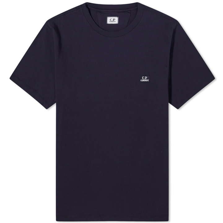 Photo: C.P. Company Men's 30/1 Jersey Logo T-Shirt in Total Eclipse
