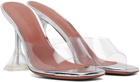 Amina Muaddi Transparent Lupita Glass Slipper Heeled Sandals