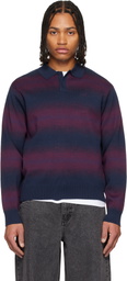 Dime Navy & Red Striped Rugby Sweater