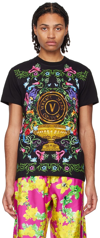 Photo: Versace Jeans Couture Black V-Emblem Garden T-Shirt